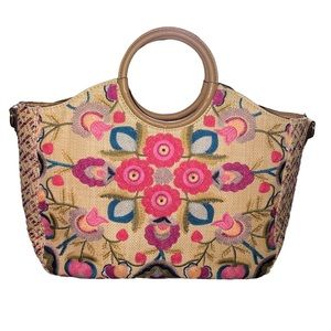 Crossbody bag embroidered, canvas bag, with removable adjustable straps